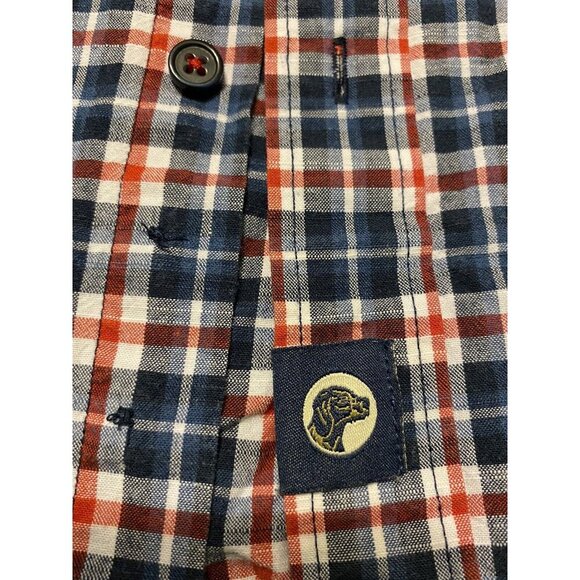 BOSTON TRADERS-MEN PLAID BUTTON DOWN SIZE SMALL-PERFECT CONDITION-RED BLUE WHITE - Picture 6 of 7